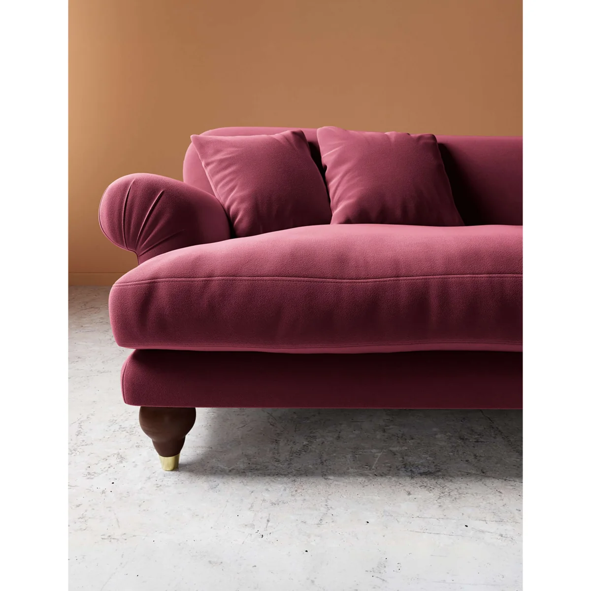Swoon Willows Easy Velvet 3 Seater Sofa Burgundy – image 2