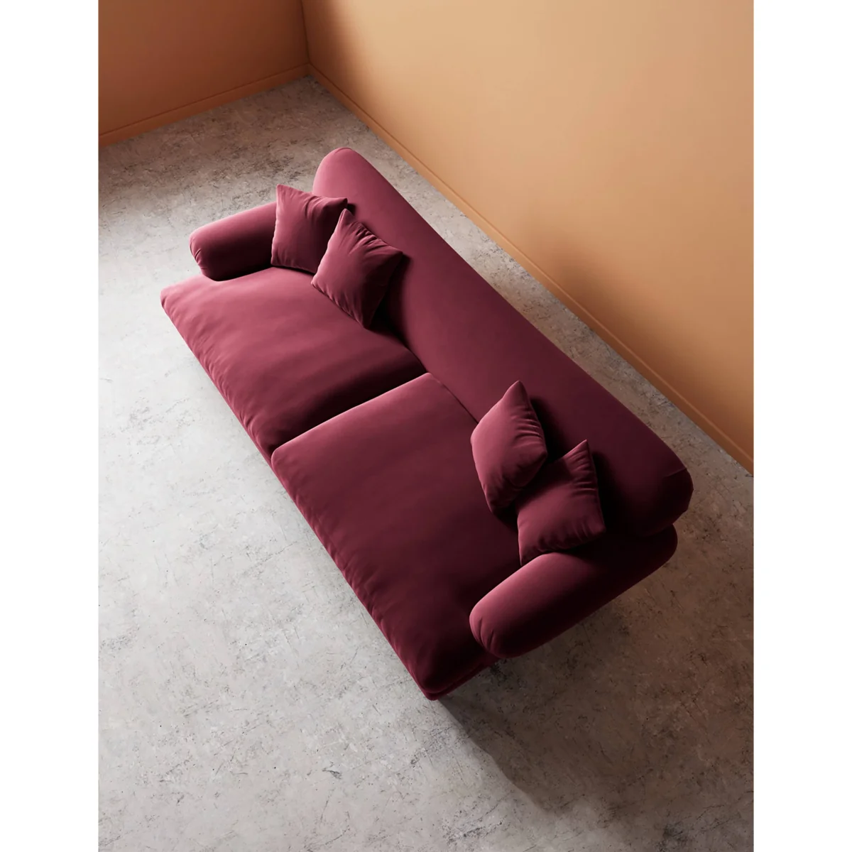 Swoon Willows Easy Velvet 3 Seater Sofa Burgundy – image 4