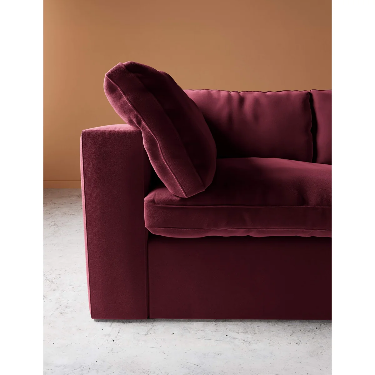 Swoon Velvet 2 Seater Sofa Burgundy – image 2