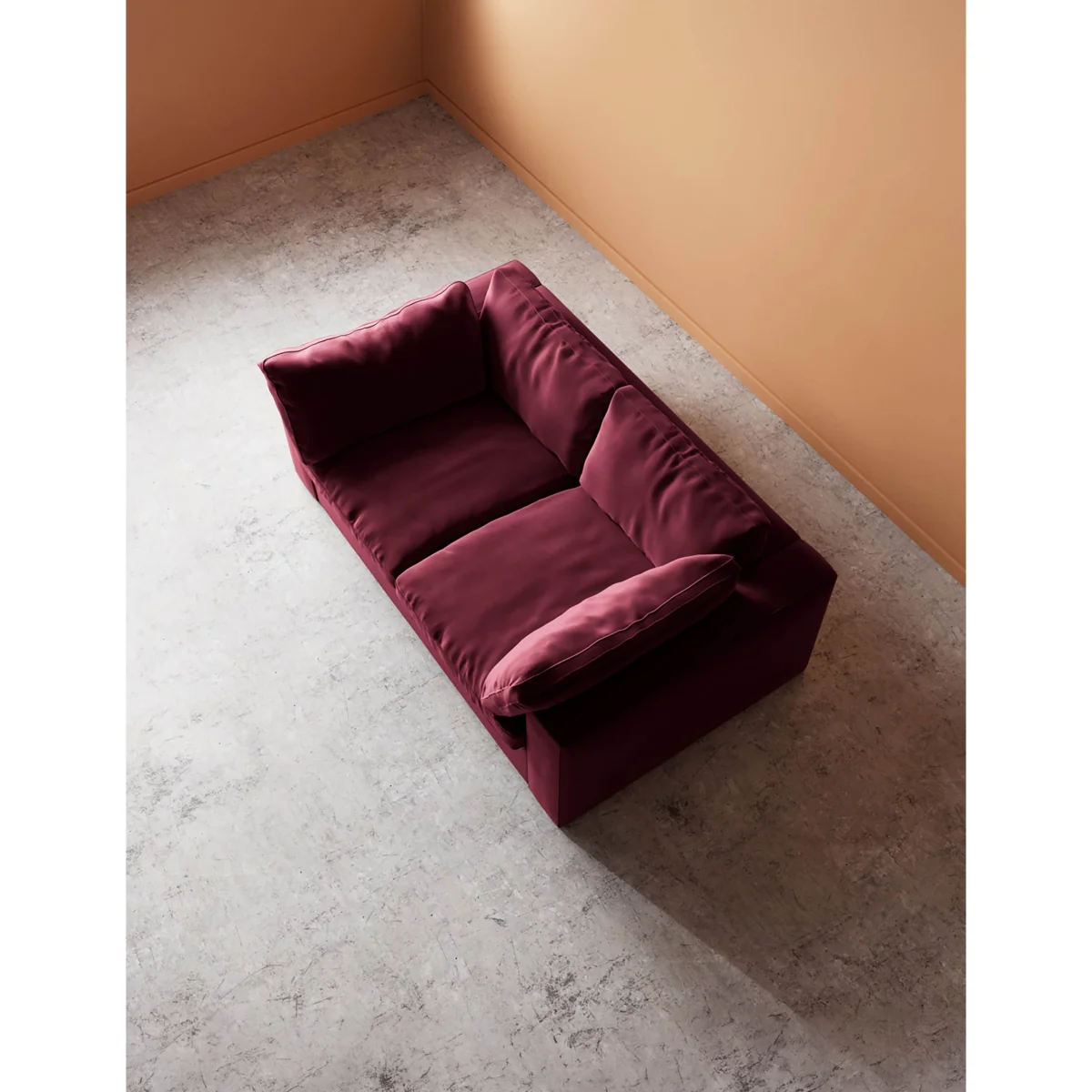 Swoon Velvet 2 Seater Sofa Burgundy – image 4