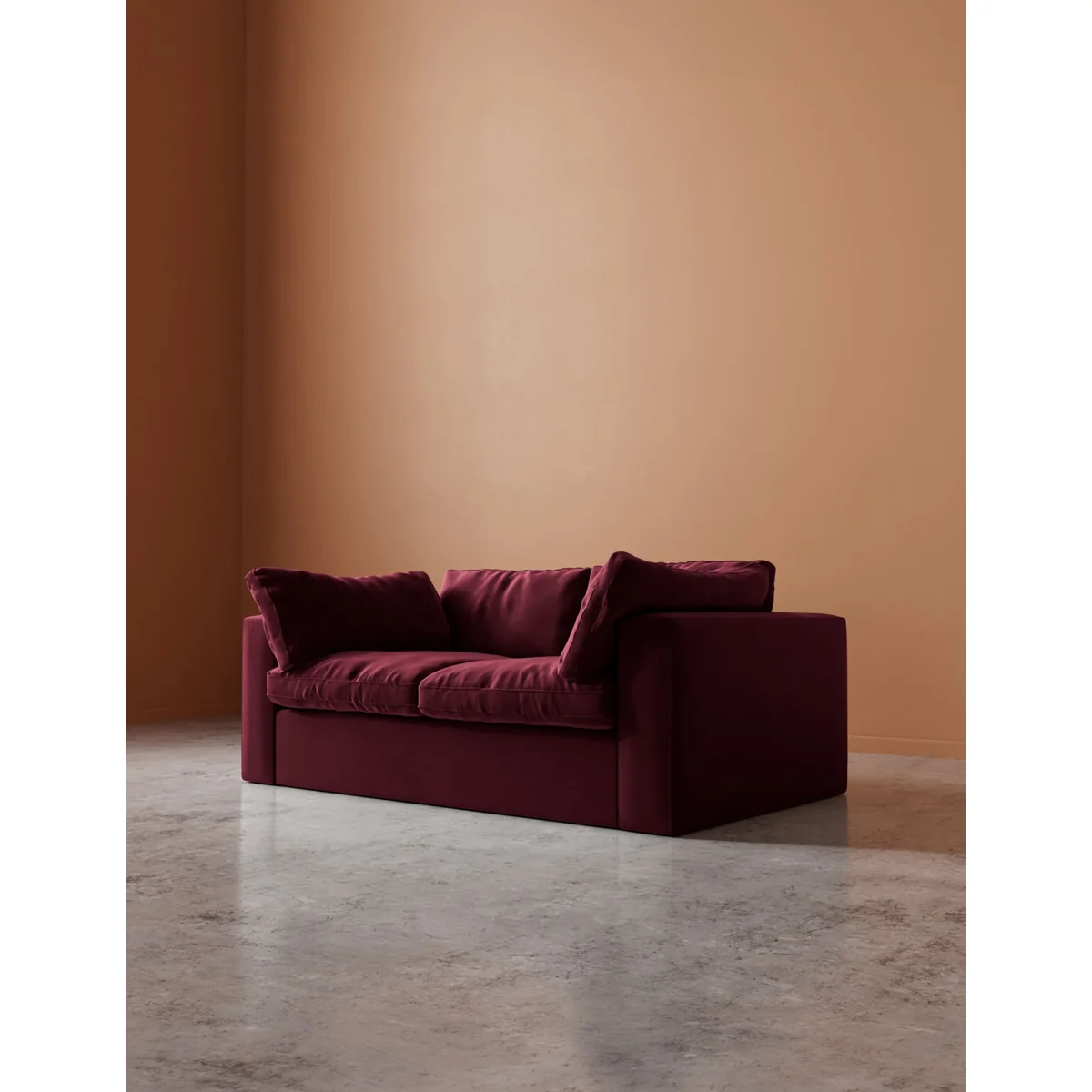 Swoon Velvet 2 Seater Sofa Burgundy – image 5