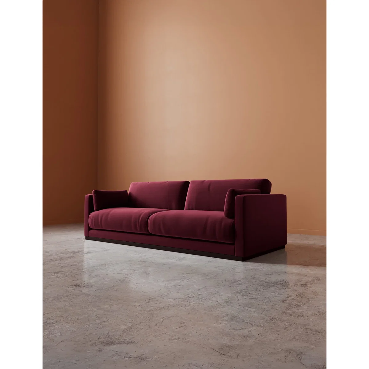 Swoon Easy Velvet 3 Seater Sofa Burgundy – image 4