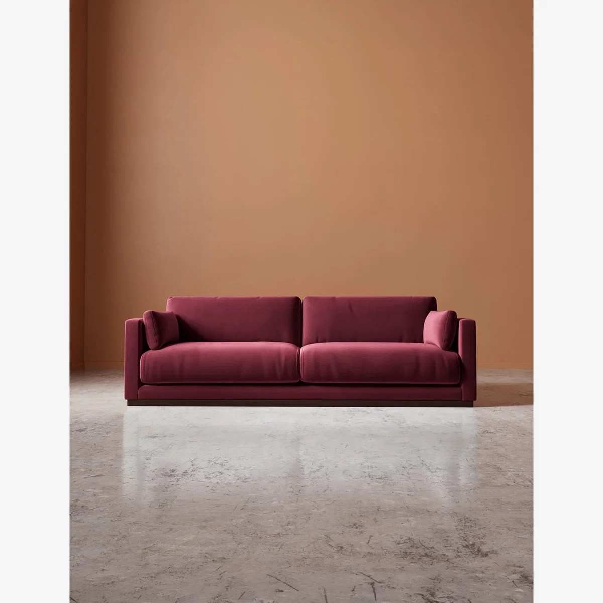 Swoon Easy Velvet 3 Seater Sofa Burgundy – image 1