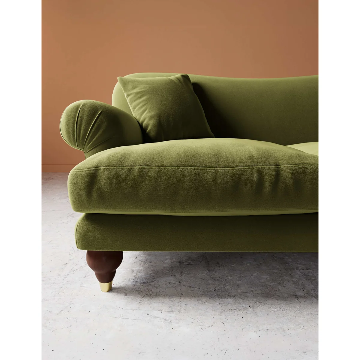Swoon Willows Easy Velvet 2 Seater Sofa Green – image 2