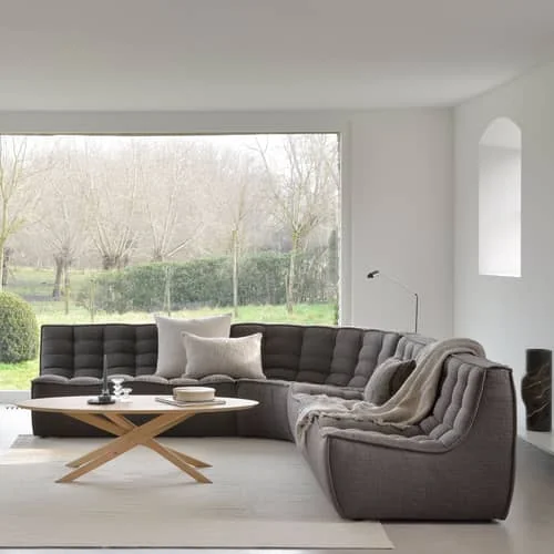 N701 Straight sofa textile grey / UK version - 2 seater - L 140 cm - Ethnicraft – image 7