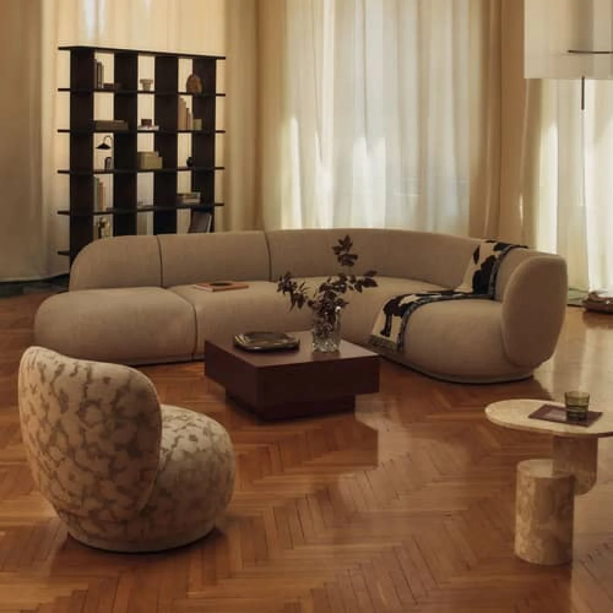 Rico Modular sofa textile beige / 90° wide angle Unit - UK version - Ferm Living – image 5