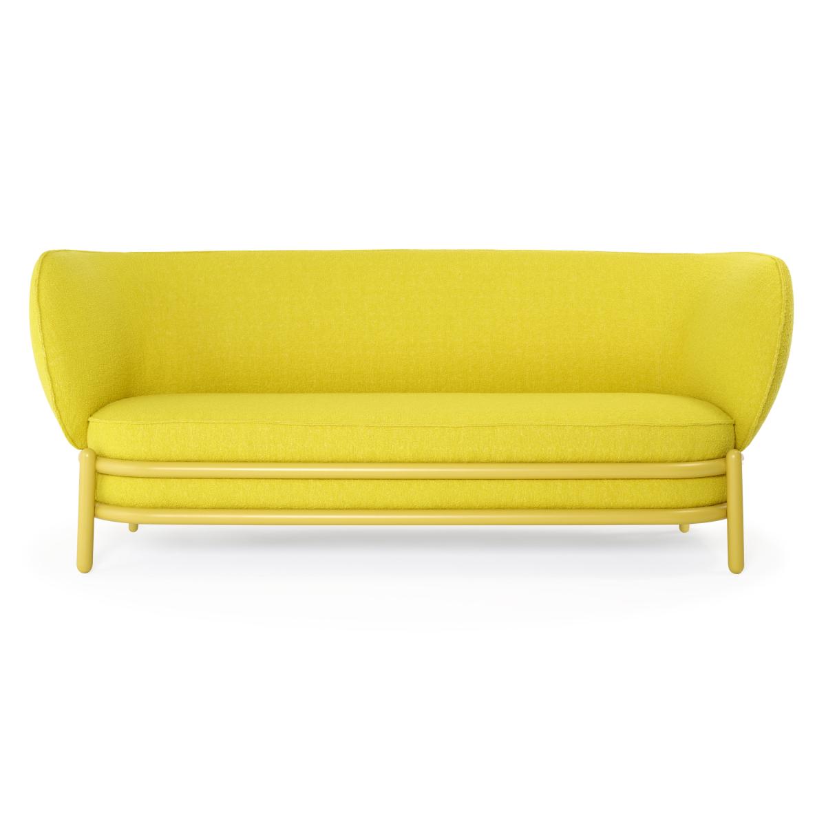 Straight sofa Luftballon textile wood / Fabric & curved beech L 193cm - Wiener GTV Design – image 2