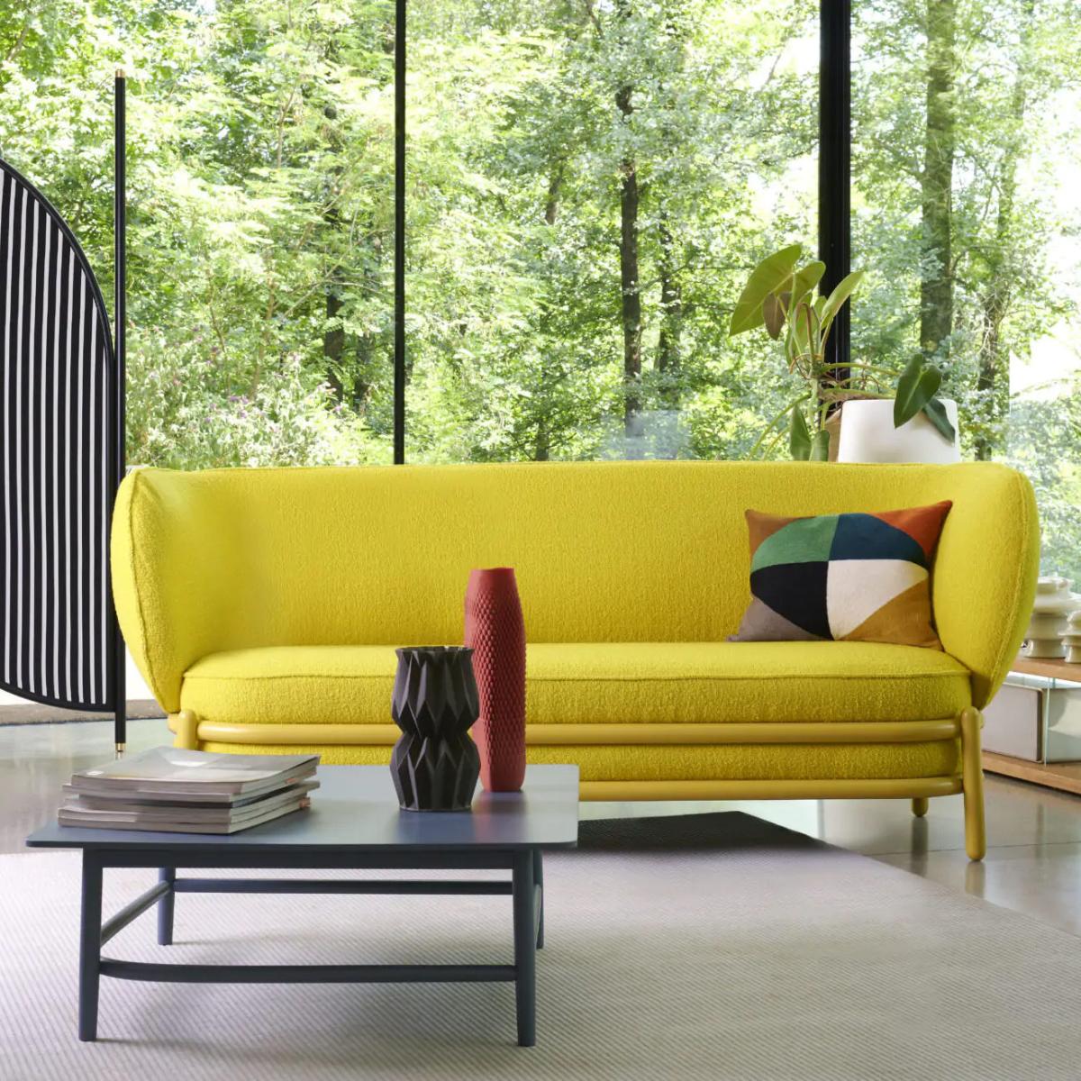 Straight sofa Luftballon textile wood / Fabric & curved beech L 193cm - Wiener GTV Design – image 3