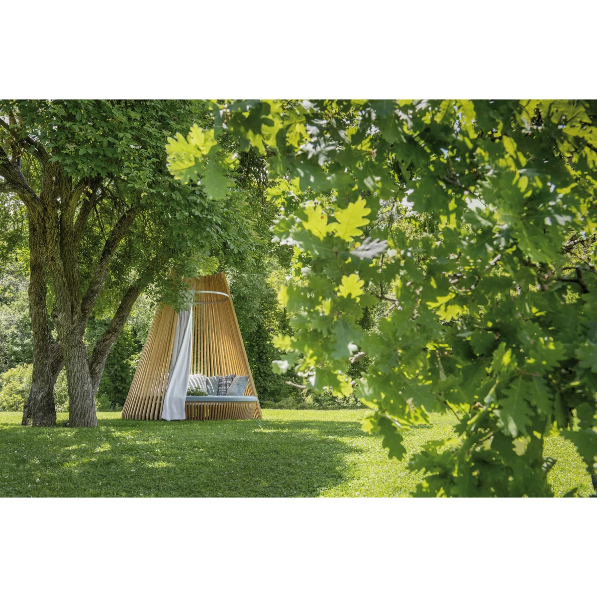 Curtain - / For Hut round sofa by Ethimo Blue/Green – image 3
