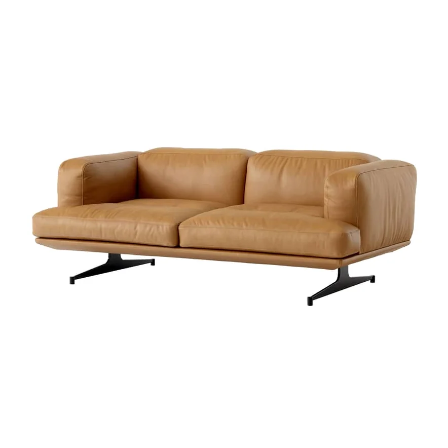 Inland AV22 Straight sofa leather brown / 2 seats - L 179 cm - Leather - &tradition – image 1