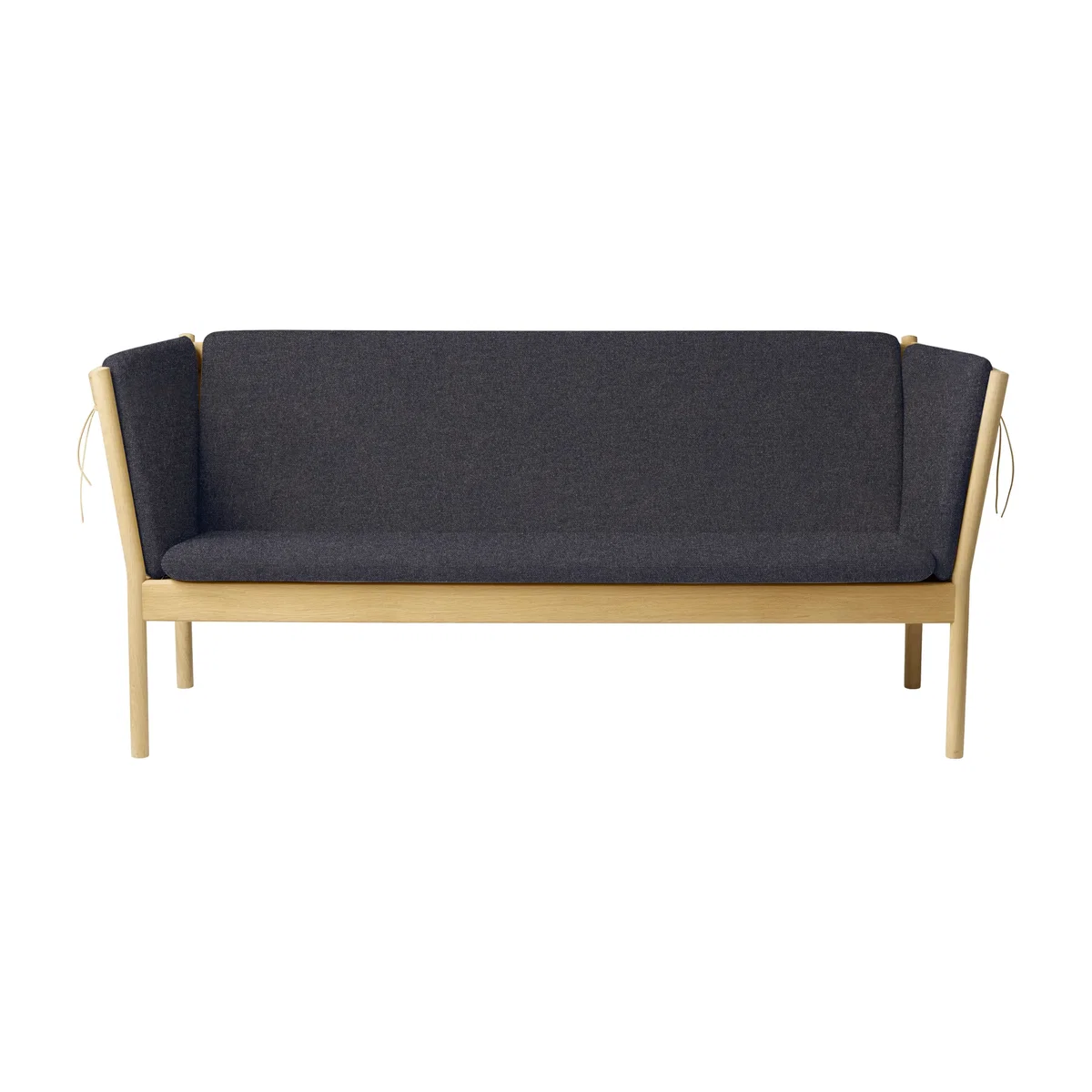 FDB Møbler J149 sofa Fabric dark grey–lacquered oak 3-seater – image 1