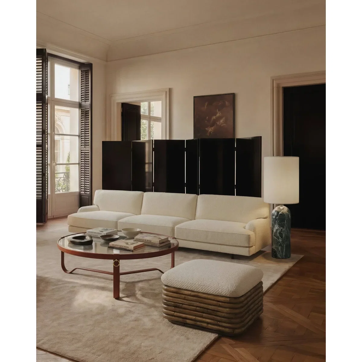GUBI Flaneur sofa 3-seat Bouclé-matt black 3-seater – image 5