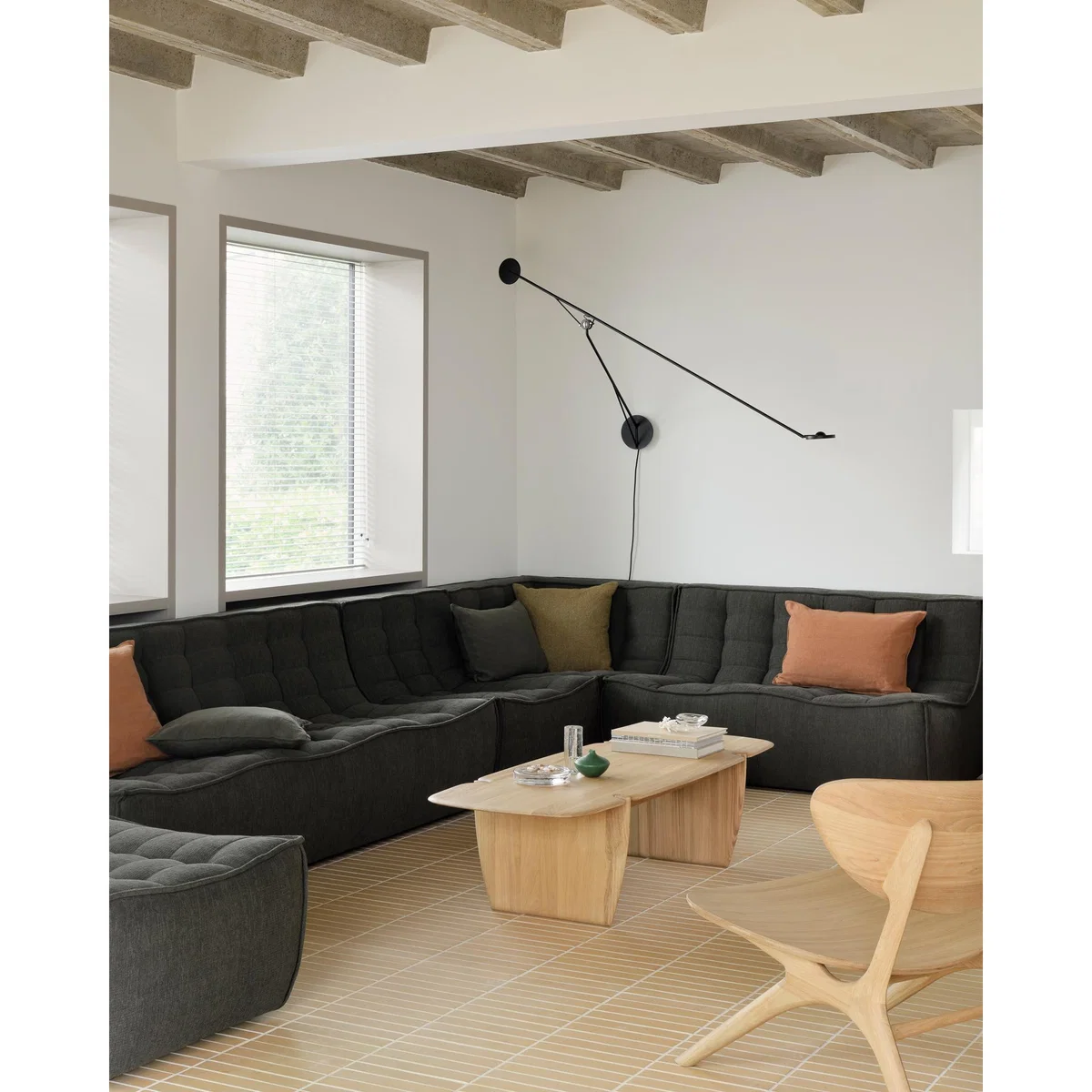 Ethnicraft N701 sofa 3 seater sofa Moss Eco fabric – image 10