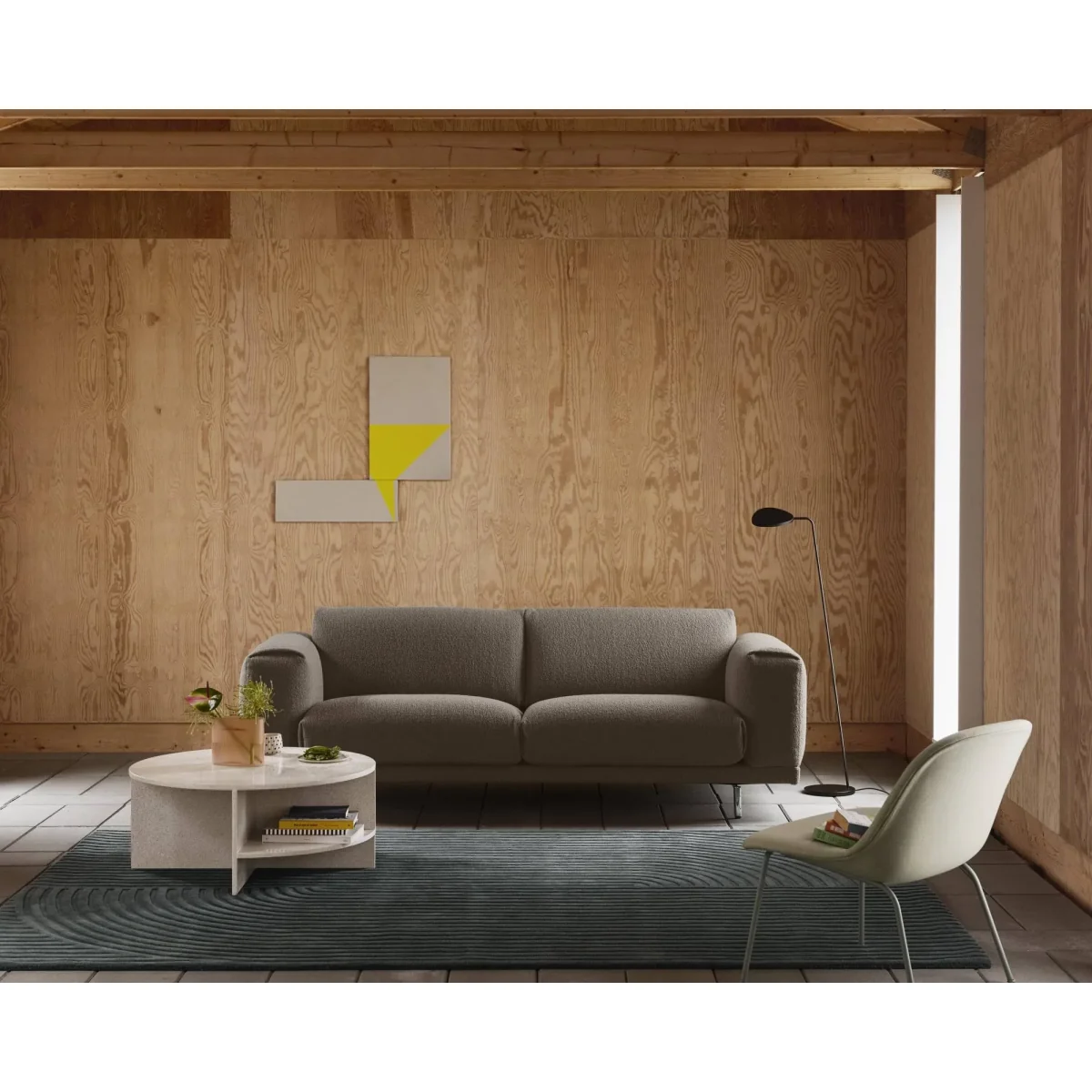 Muuto Rest sofa 3-seater Hearth 6 grey-black legs – image 3