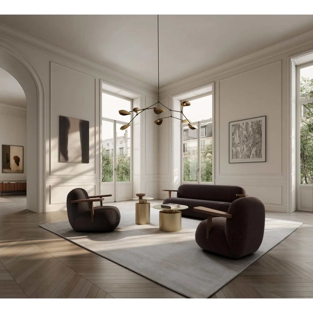 101 Copenhagen Toe Sofa Classic brown oak-dark brown – image 3