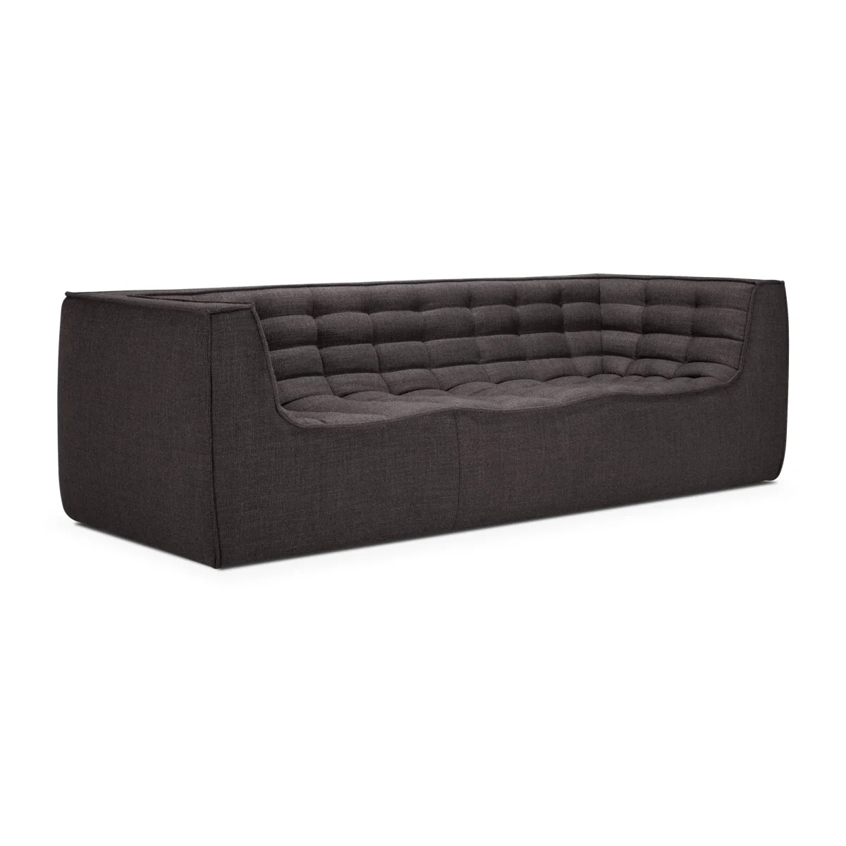 Ethnicraft N701 sofa 3 seater sofa Dark grey with armrests – image 2