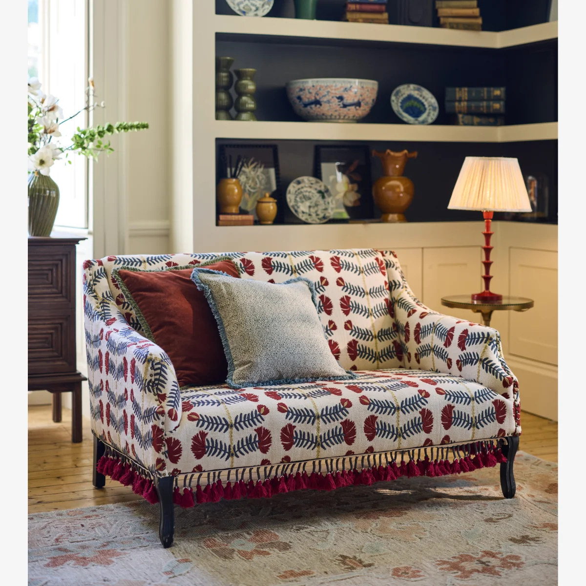 OKA, Tarma Highweald Cotton 2-Seater Sofa- Sapphire, Sofa – image 1