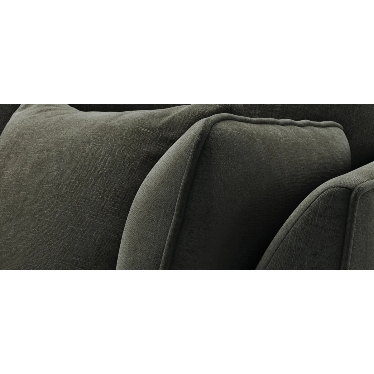 Capri Anthracite Chenille Fabric 2 Seater Sofa – image 7