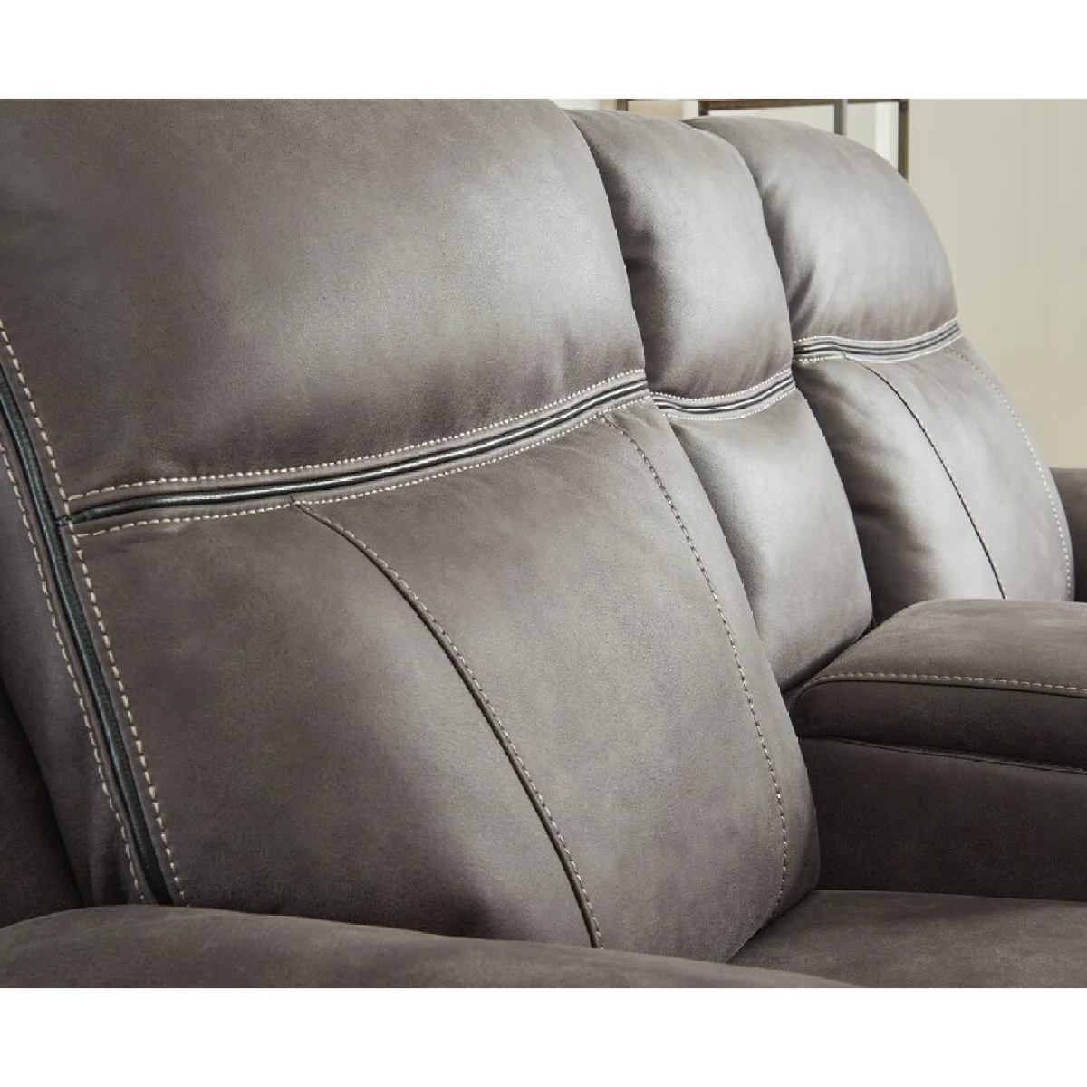 Hanson Graphite Fabric 2 Seater Recliner Sofa with Media Console – image 5