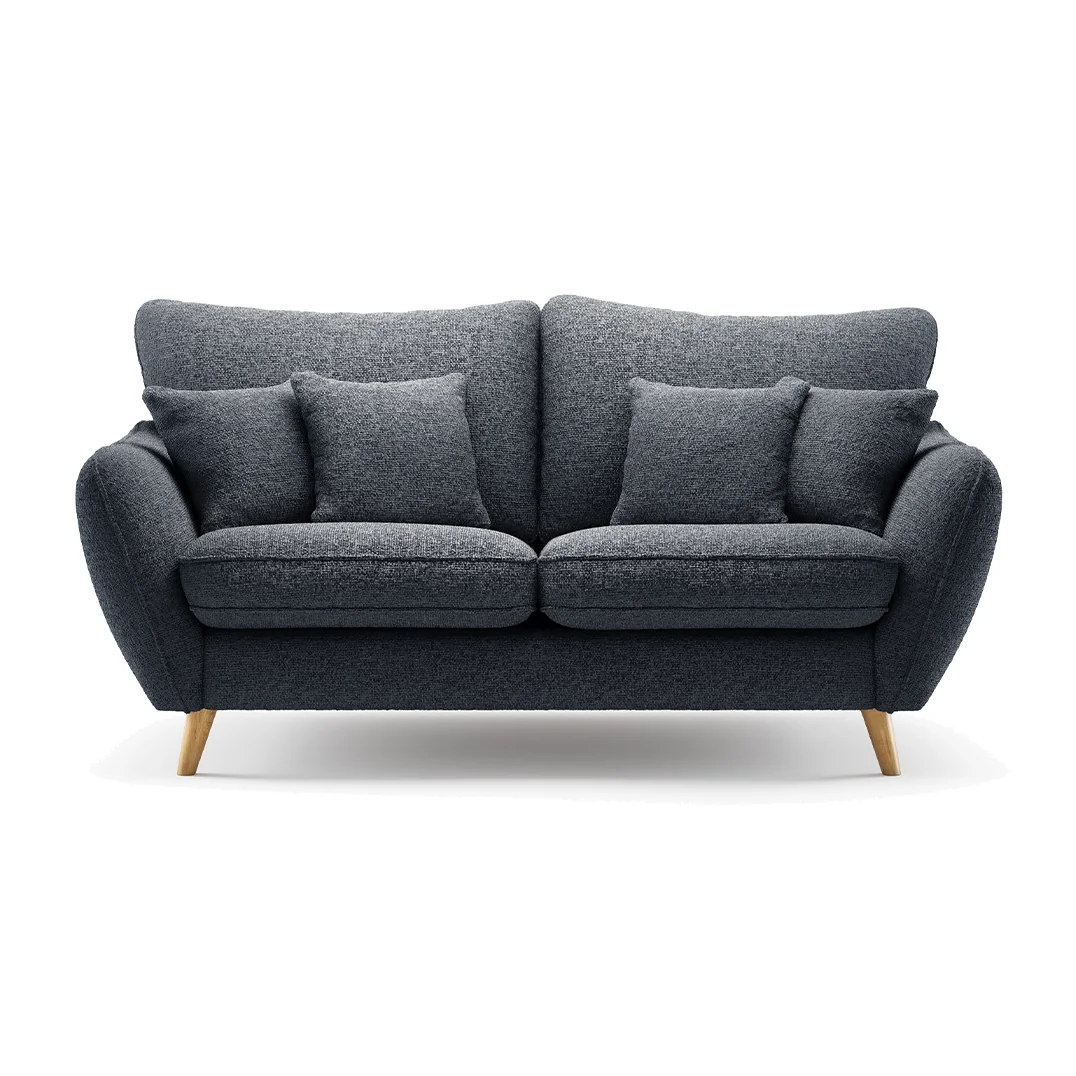 Palma Navy Chenille Fabric 2 Seater Sofa – image 1