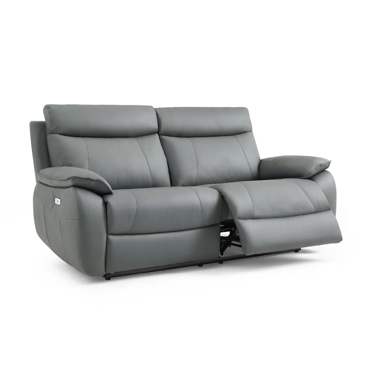 Baltimore Dark Grey Leather 3 Seater Recliner Sofa – image 3