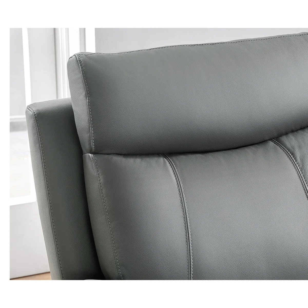 Baltimore Dark Grey Leather 3 Seater Recliner Sofa – image 6