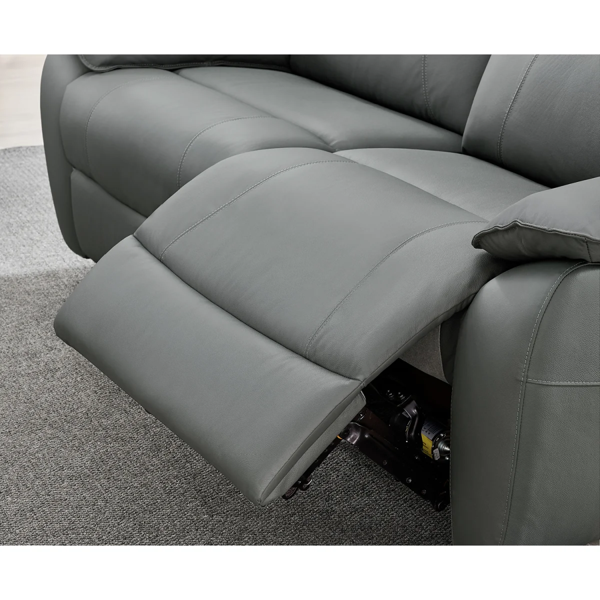 Baltimore Dark Grey Leather 3 Seater Recliner Sofa – image 7