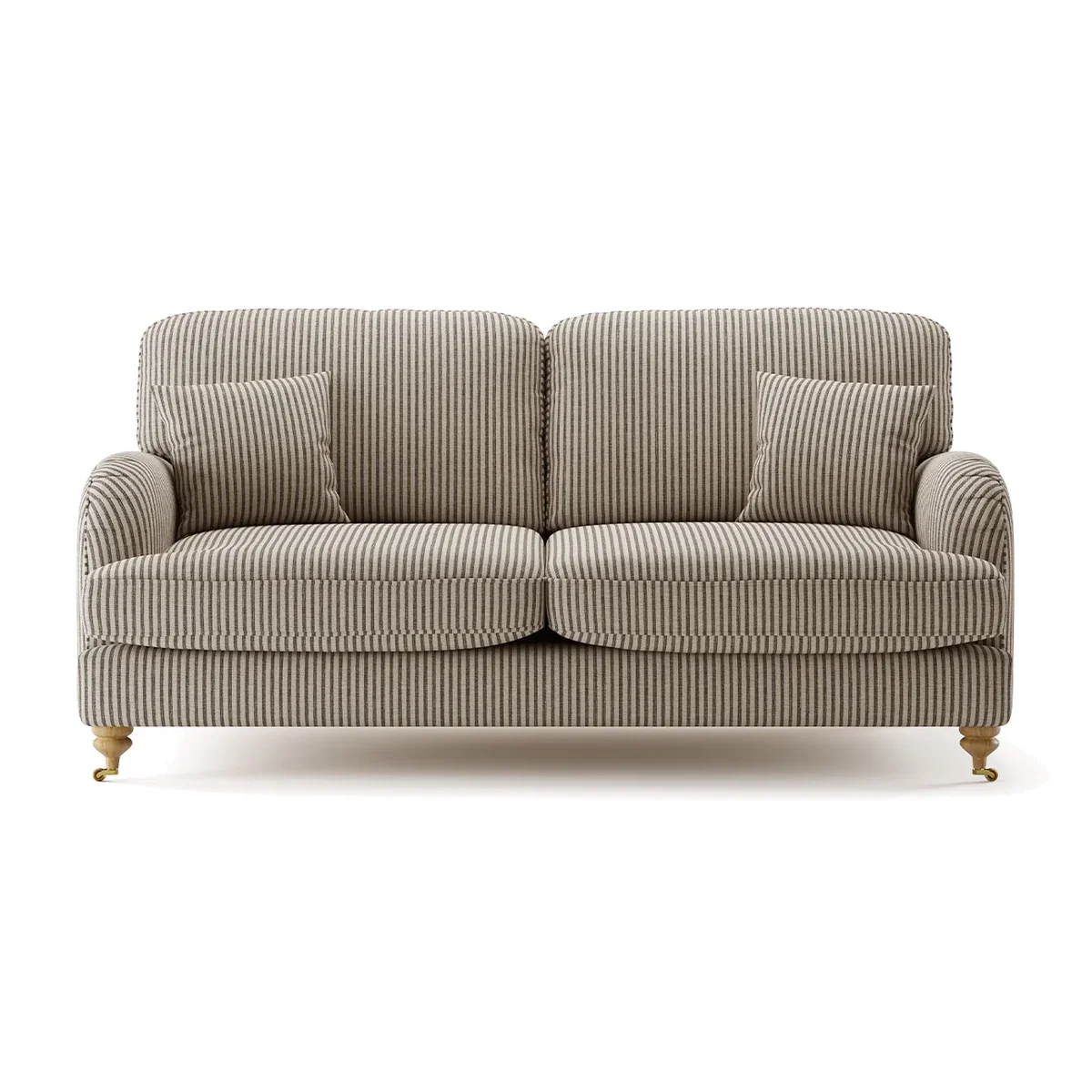 Chilworth Cove Grey Striped Fabric 3 Seater Sofa – image 1