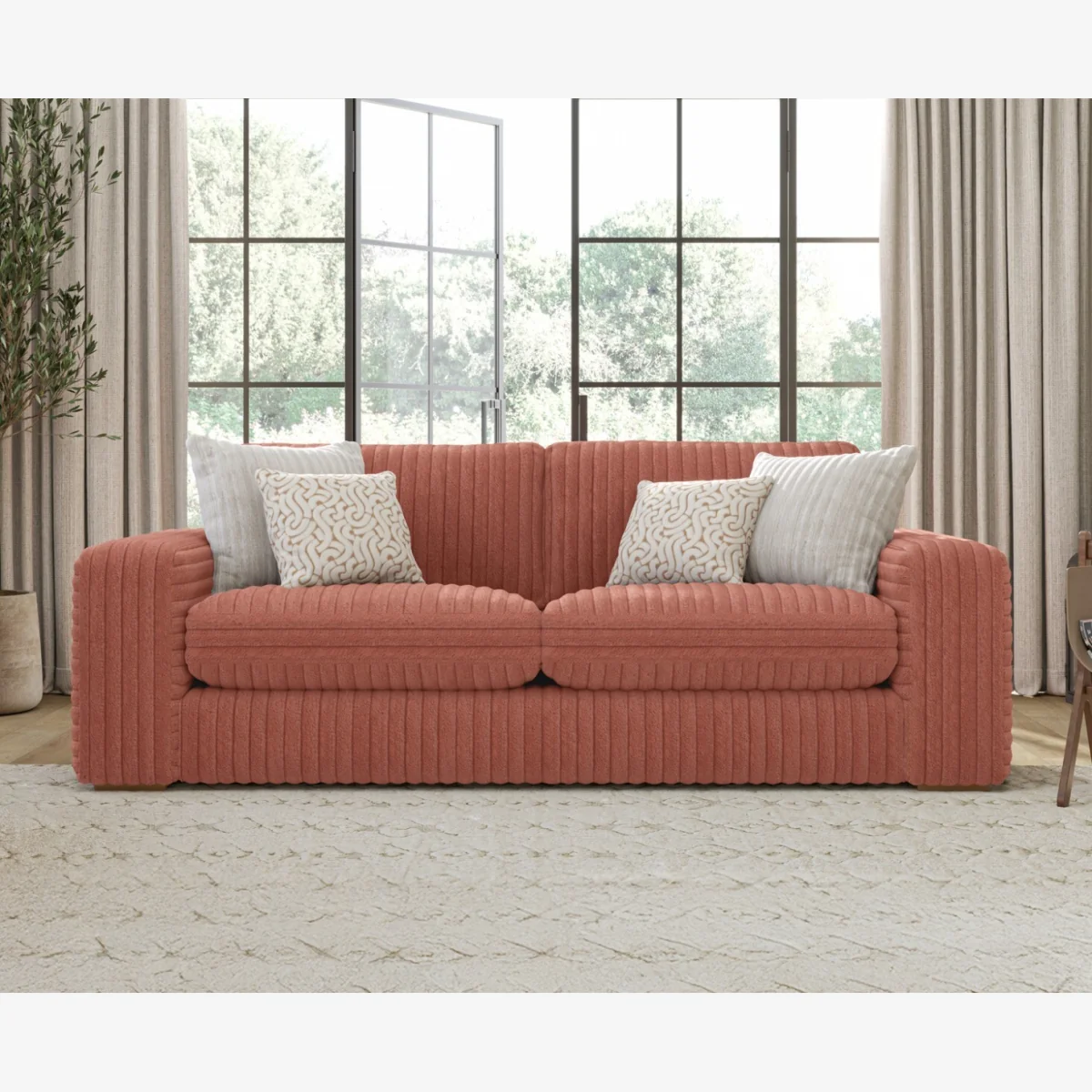 Milan Russet Fabric 3 Seater Sofa – image 1