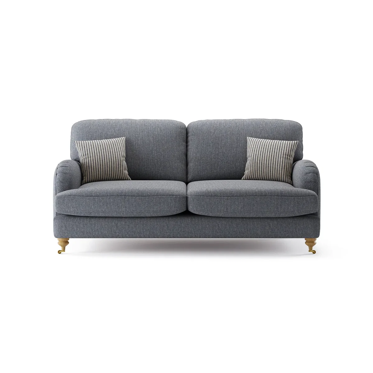 Chilworth Navy Fabric 3 Seater Sofa with Navy Cushions – image 3