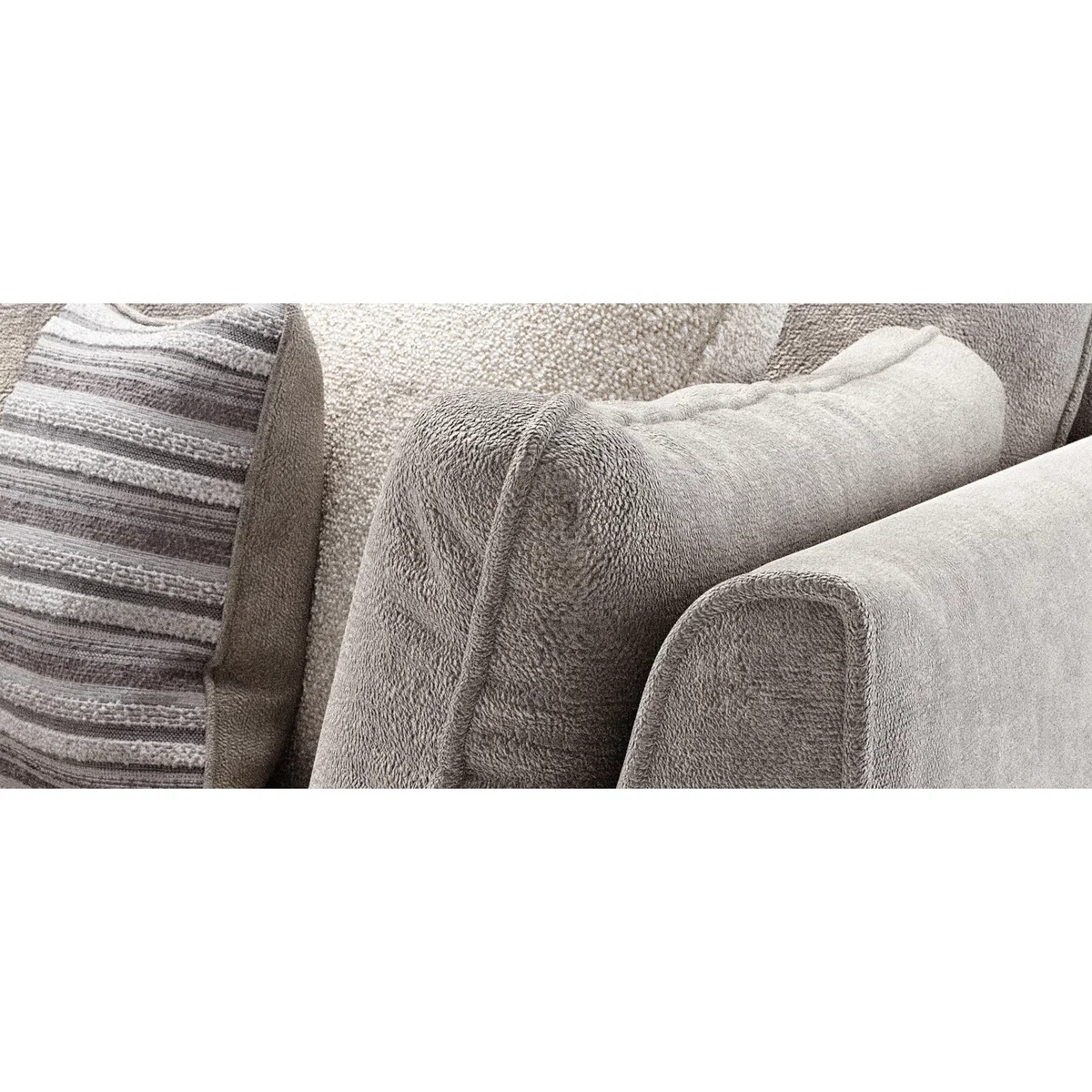 Palermo Silver Chenille Fabric 3 Seater Sofa – image 8