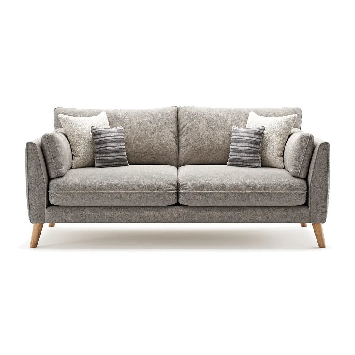 Palermo Silver Chenille Fabric 3 Seater Sofa – image 1