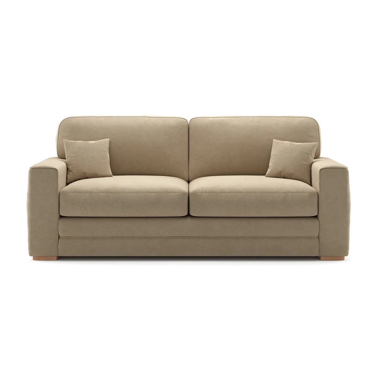 Madden Biscuit Fabric Three Seater Sofa – image 1