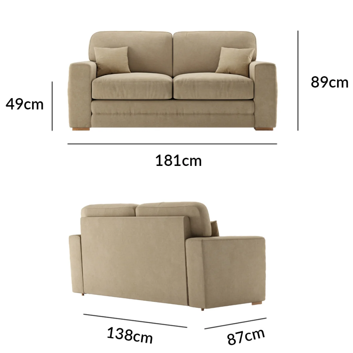 Madden Biscuit Fabric Two Seater Sofa – image 9
