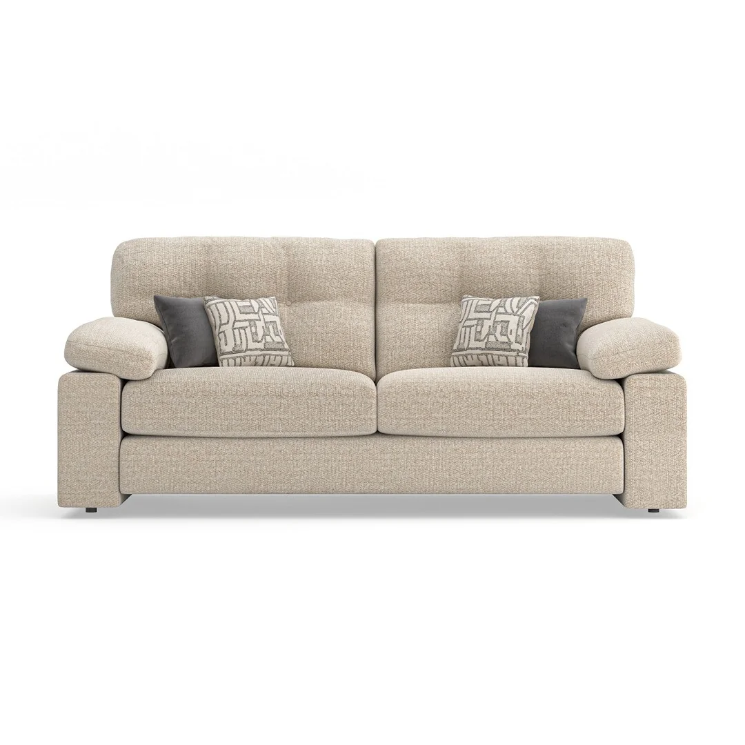 Helston Ivory Fabric 3 Seater Sofa – image 2