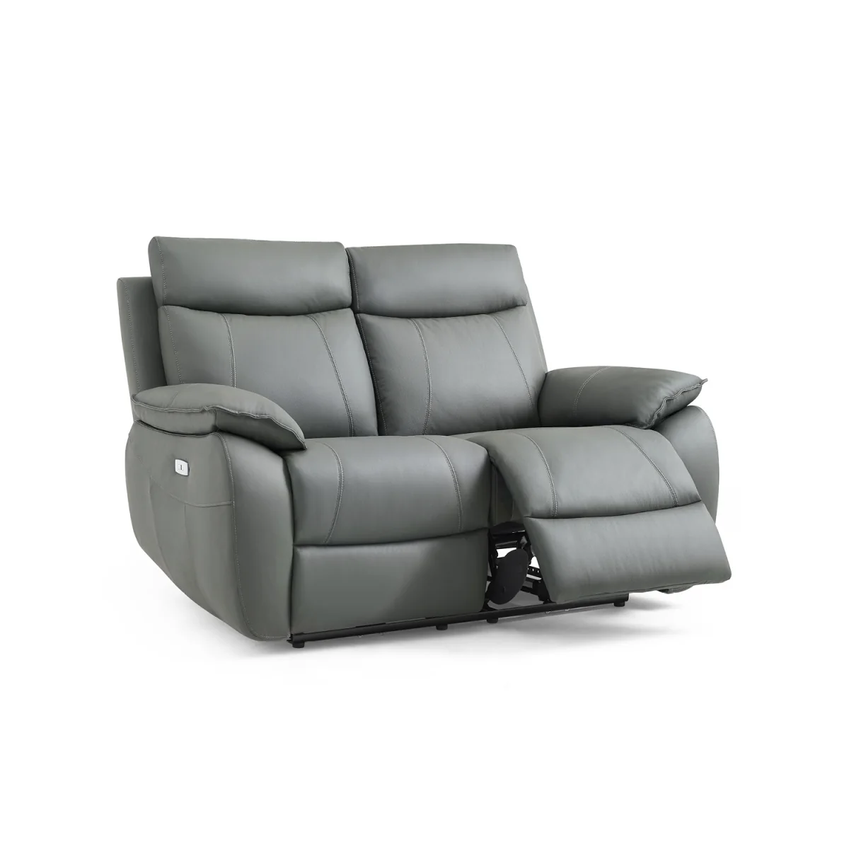 Baltimore Dark Grey Leather 2 Seater Recliner Sofa – image 3