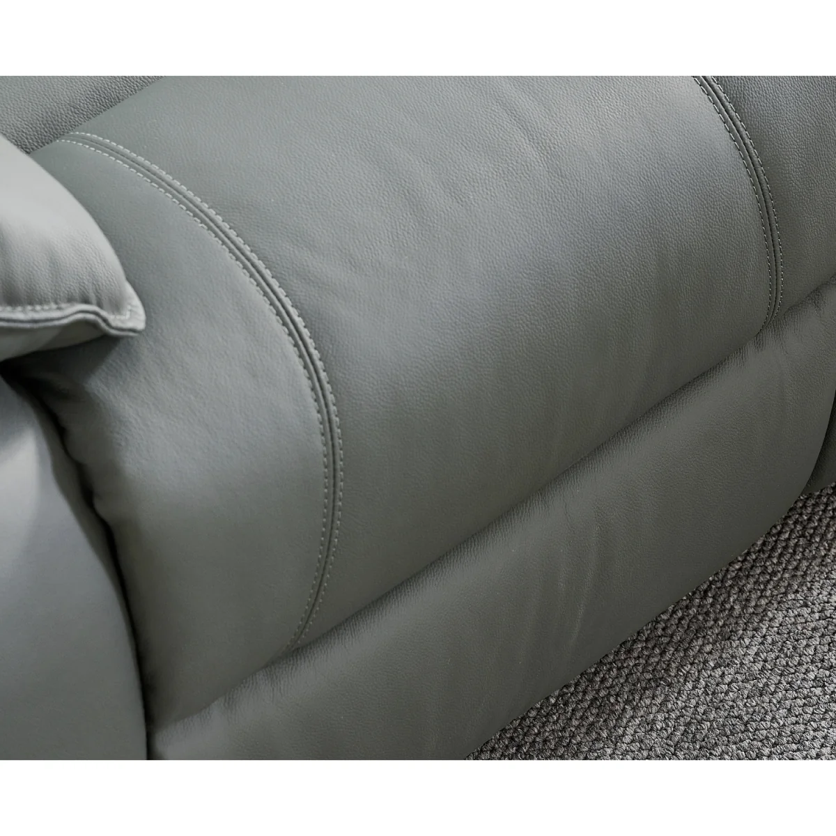 Baltimore Dark Grey Leather 2 Seater Recliner Sofa – image 8
