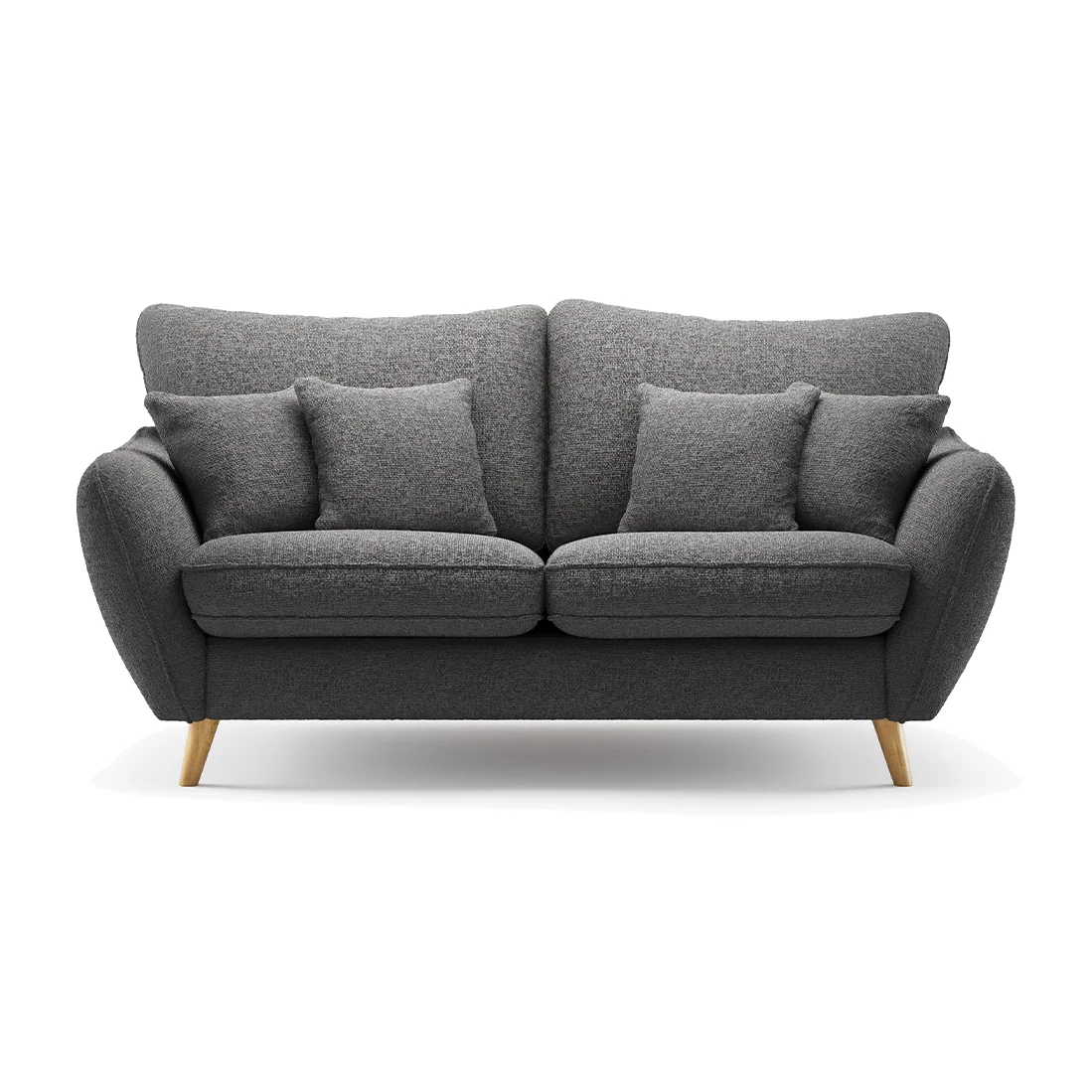 Palma Charcoal Chenille Fabric 2 Seater Sofa – image 1