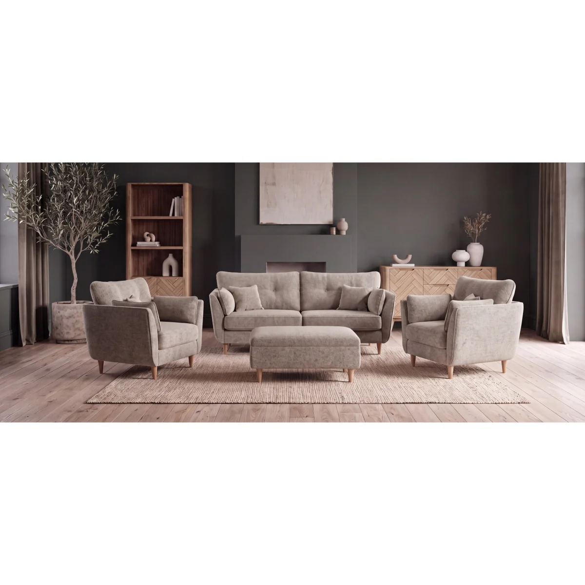 Capri Latte Boucle Fabric 2 Seater Sofa – image 9