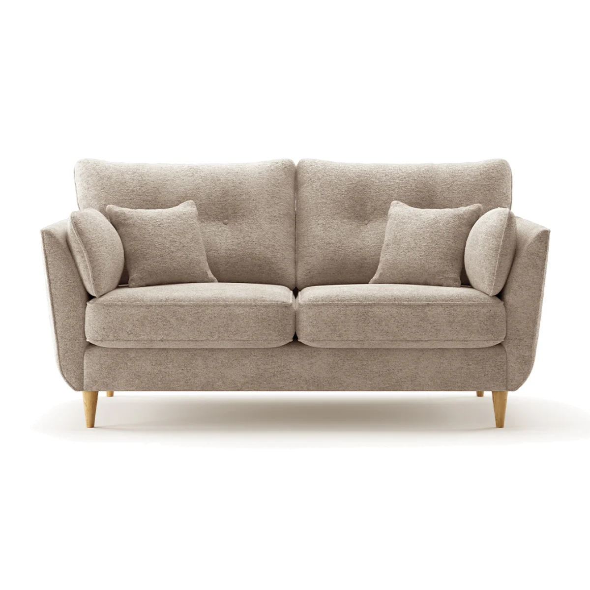 Capri Latte Boucle Fabric 2 Seater Sofa – image 1
