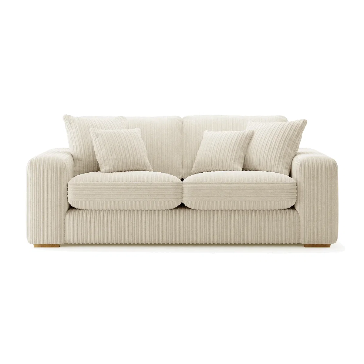 Milan Ivory Fabric 2 Seater Sofa – image 1