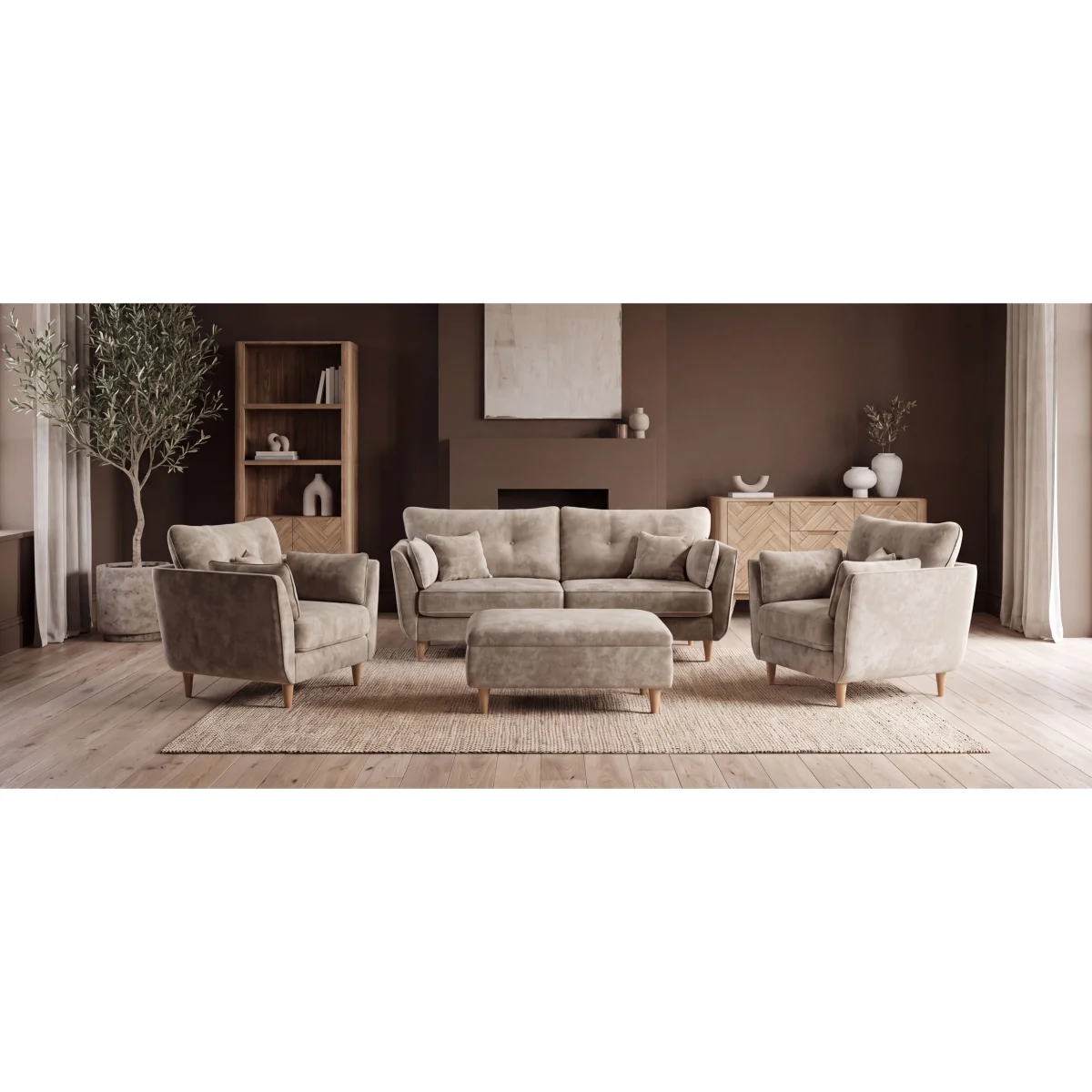 Capri Linen Chenille Fabric 2 Seater Sofa – image 8