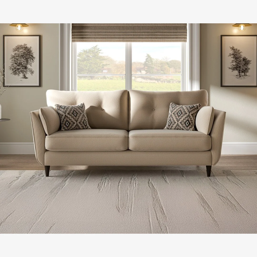 Capri Natural Fabric 3 Seater Sofa