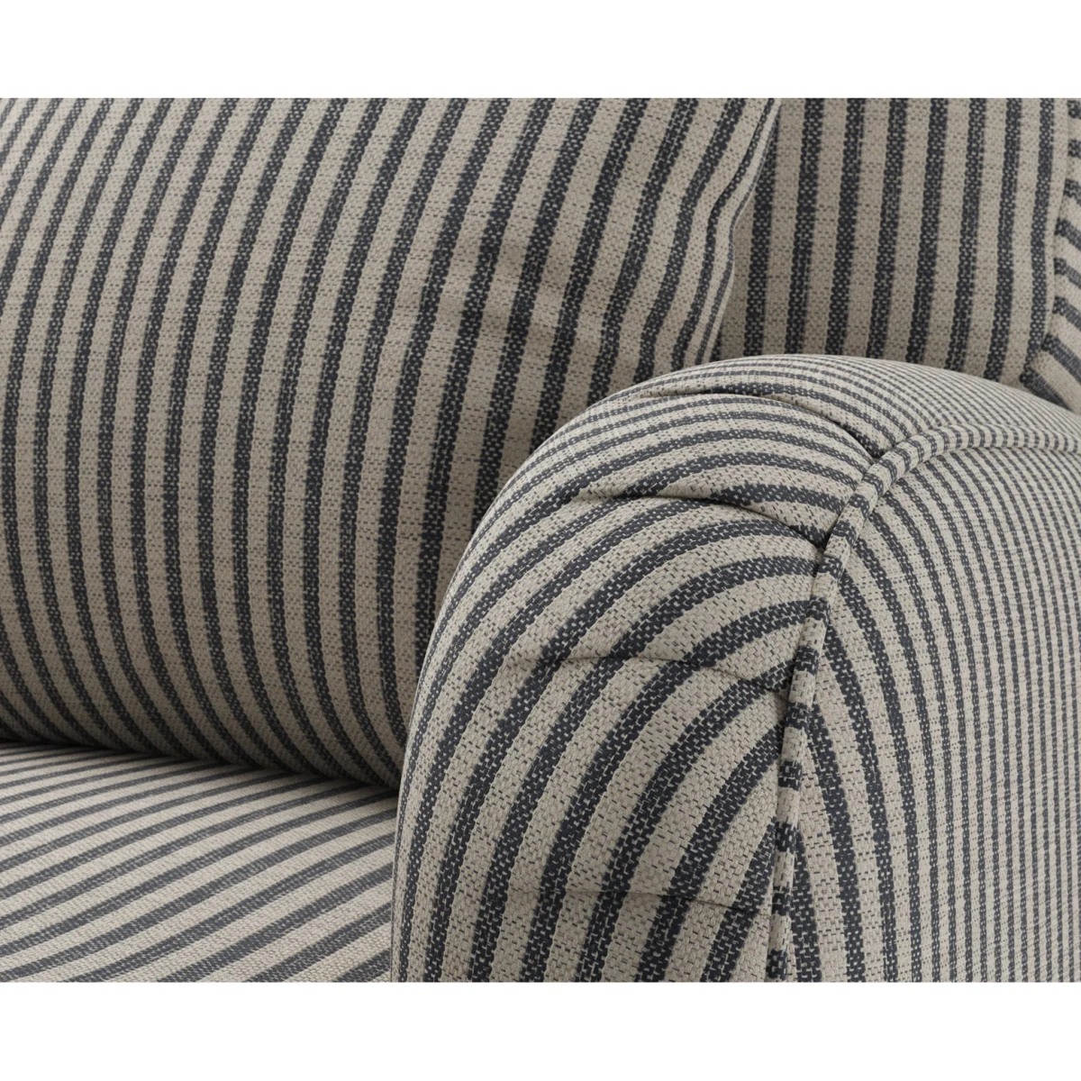 Chilworth Cove Navy Striped Fabric 3 Seater Sofa – image 4