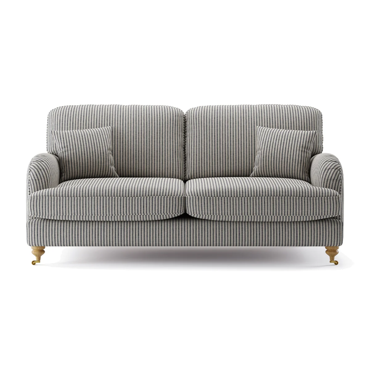 Chilworth Cove Navy Striped Fabric 3 Seater Sofa – image 1