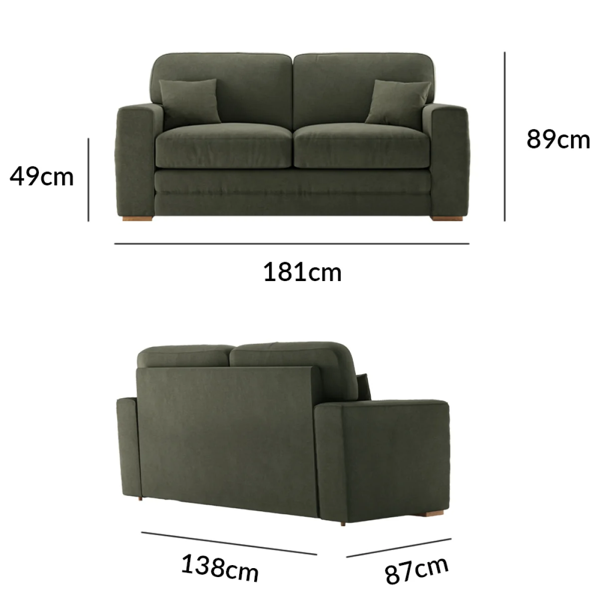 Madden Pewter Fabric Two Seater Sofa – image 9