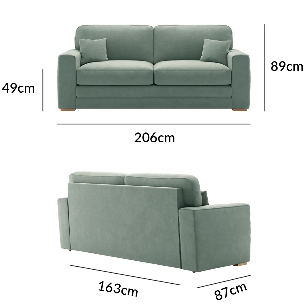 Madden Blue Fabric Three Seater Sofa – image 9