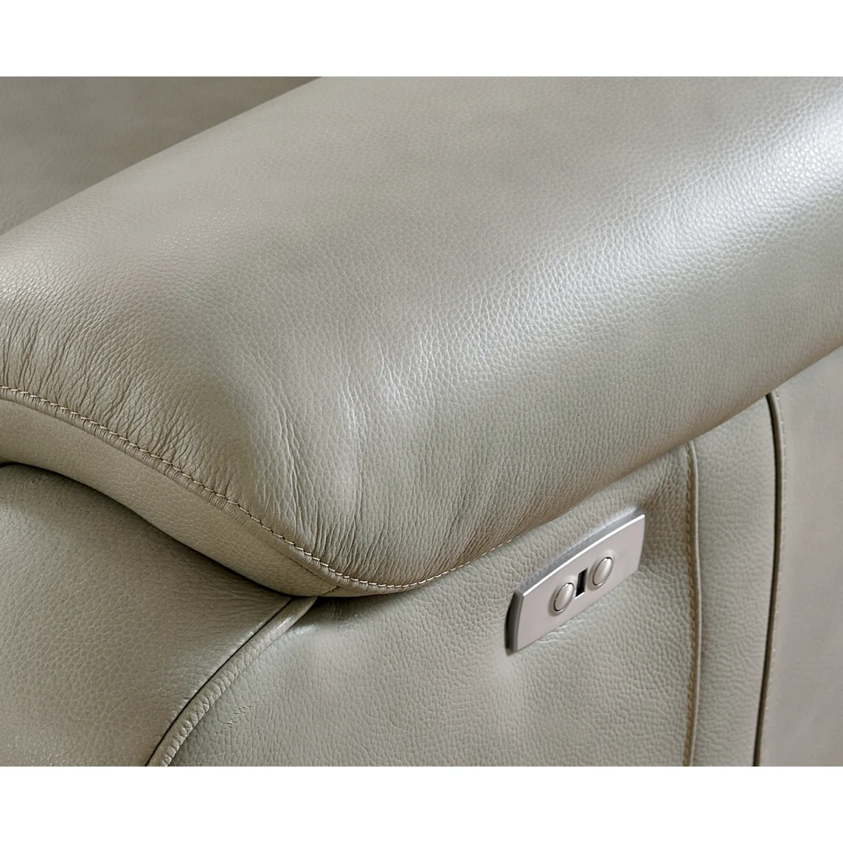 Cooper Light Grey Leather 2 Seater Recliner Sofa – image 4