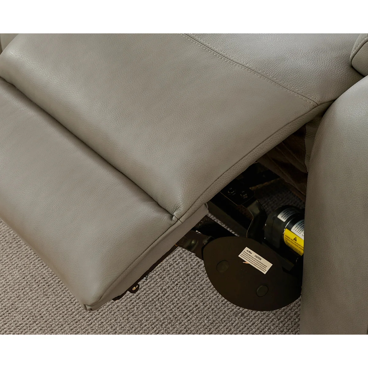 Cooper Light Grey Leather 2 Seater Recliner Sofa – image 6
