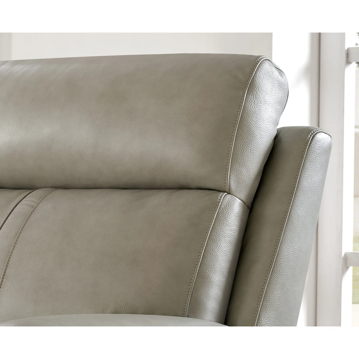 Cooper Light Grey Leather 2 Seater Recliner Sofa – image 7